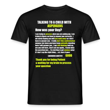 Chemise Aspergers Autism ADHD - T-shirt homme - noir - Devant - AI Model Male 178 light (178cm)