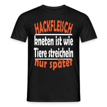 Hackfleisch kneten Fleisch Grillen Geschenk - Männer T-Shirt - Schwarz - Vorne - AI Model Male 178 light (178cm)