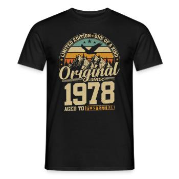 cadeau d'anniversaire 46 ans 1978 édition limitée - T-shirt homme - noir - Devant - AI Model Male 178 light (178cm)