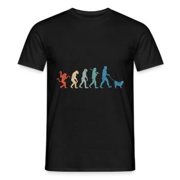 Icelandic Dog Evolution Retro Vintage - Men's T-Shirt - black - Front - AI Model Male 178 light (178cm)