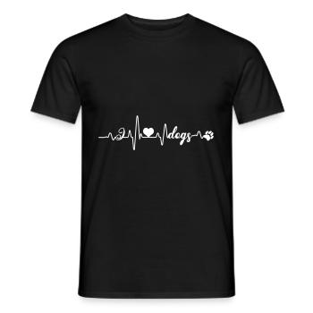 Hunde Dogs Liebe Hundehalter Hund Pfote - Männer T-Shirt - Schwarz - Vorne - AI Model Male 178 light (178cm)