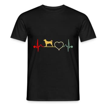 Appenzeller Sennenhund Herzschlag Vintage - Men's T-Shirt - black - Front - AI Model Male 178 light (178cm)
