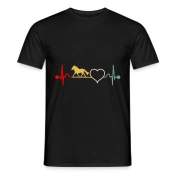 Shetland Pony Shetland Pony Heartbeat Retro - Men's T-Shirt - black - Front - AI Model Male 178 light (178cm)