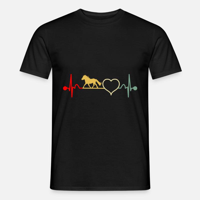 Shetlandpony Shetland Pony Herzschlag Retro - Männer T-Shirt - Schwarz