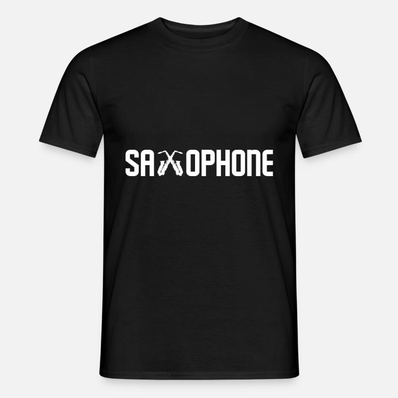 Saxophon - Männer T-Shirt - Schwarz