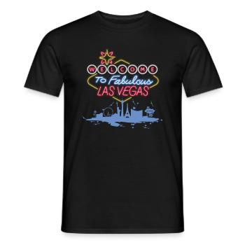 Bienvenue à Las Vegas Bouclier Nevada - T-shirt homme - noir - Devant - AI Model Male 178 light (178cm)