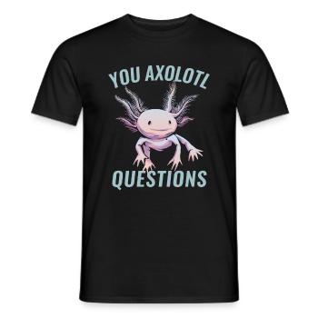 You Axolotl Questions Axolotl Amant - T-shirt homme - noir - Devant - AI Model Male 178 light (178cm)
