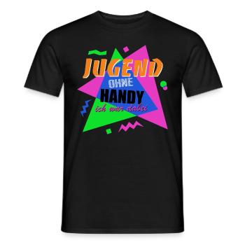 Jugend ohne Handy - Ich war dabei - Männer T-Shirt - Schwarz - Vorne - AI Model Male 178 light (178cm)