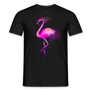 Flamingo bird pink colorful bird colorful gift - Men's T-Shirt - black - Front - AI Model Male 178 light (178cm)
