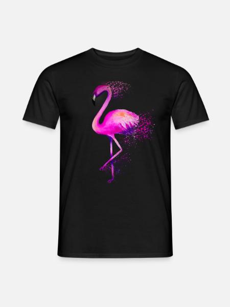 Flamingo Vogel rosa colorful bird bunt Geschenk - Männer T-Shirt - Schwarz