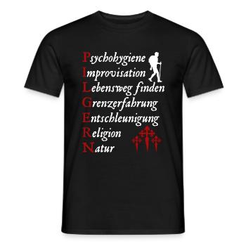 Pilgern Definition Jakobsweg Pilger Jakobskreuz - Männer T-Shirt - Schwarz - Vorne - AI Model Male 178 light (178cm)