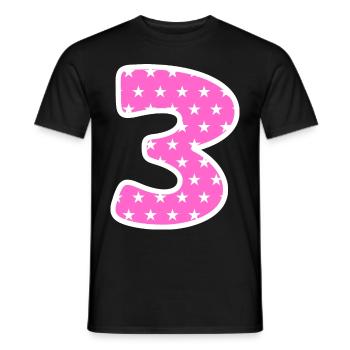 Numéro 3 - T-shirt homme - noir - Devant - AI Model Male 178 light (178cm)