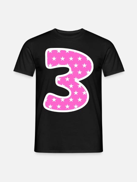 Number 3 - Men's T-Shirt - black