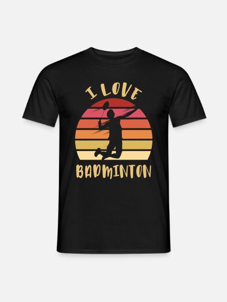Ich liebe Badminton Jump Smash - Männer T-Shirt - Schwarz