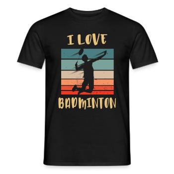 I love Badminton Jump Smash - Men's T-Shirt - black - Front - AI Model Male 178 light (178cm)