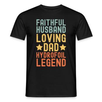 Mari Père Hydroptère Légende Rétro Vintage - T-shirt homme - noir - Devant - AI Model Male 178 light (178cm)