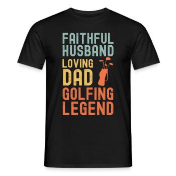 Ehemann Vater Golf Legende Retro Vintage - Männer T-Shirt - Schwarz - Vorne - AI Model Male 178 light (178cm)