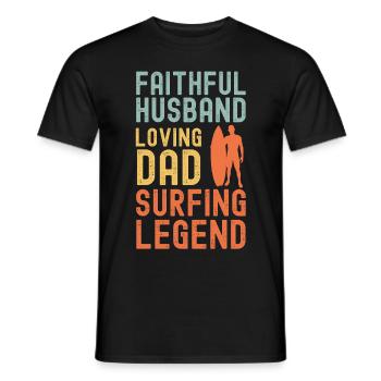 Husband Father Surfing Legend Retro Vintage - Men's T-Shirt - black - Front - AI Model Male 178 light (178cm)