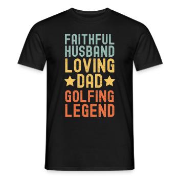 Ehemann Vater Golf Legende Retro Vintage - Männer T-Shirt - Schwarz - Vorne - AI Model Male 178 light (178cm)