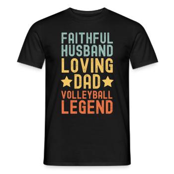 Mari Père Volleyball Légende Rétro Vintage - T-shirt homme - noir - Devant - AI Model Male 178 light (178cm)