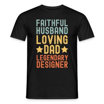 Ehemann Vater Legendärer Designer - Männer T-Shirt - Schwarz - Vorne - AI Model Male 178 light (178cm)
