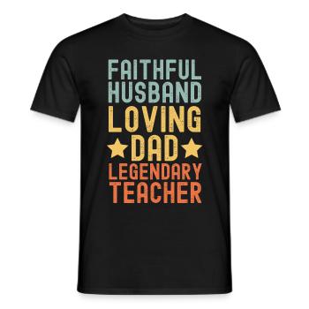 Ehemann Vater Legendärer Lehrer - Männer T-Shirt - Schwarz - Vorne - AI Model Male 178 light (178cm)