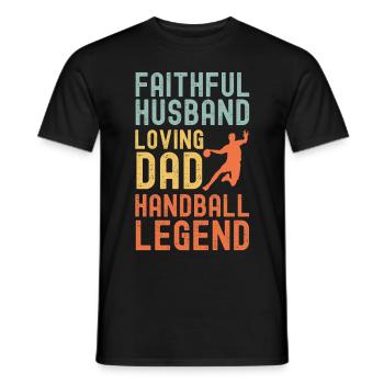 Ehemann Vater Handball Legende Retro Vintage - Männer T-Shirt - Schwarz - Vorne - AI Model Male 178 light (178cm)