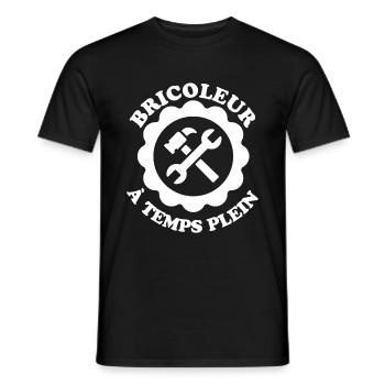 BRICOLEUR a temps plein 1 - T-shirt homme - noir - Devant - AI Model Male 178 light (178cm)