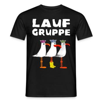 Lauf Gruppe Training Laufen Joggen Sport Jogger - Männer T-Shirt - Schwarz - Vorne - AI Model Male 178 light (178cm)