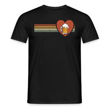 Beer Retro Design Beer Lover Funny Motif - Men's T-Shirt - black - Front - AI Model Male 178 light (178cm)