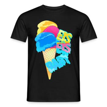 Cream Baby - Waffle Cone with Cream Balls - Men's T-Shirt - black - Front - AI Model Male 178 light (178cm)