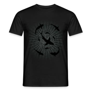 Haie - Sharks - Männer T-Shirt - Schwarz - Vorne - AI Model Male 178 light (178cm)