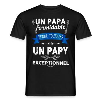 Papa formidable, papy exceptionnel - T-shirt homme - noir - Devant - AI Model Male 178 light (178cm)