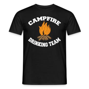 Campfire Drinking Team Bushcraft Hiking Outfit - Men's T-Shirt - black - Front - AI Model Male 178 light (178cm)