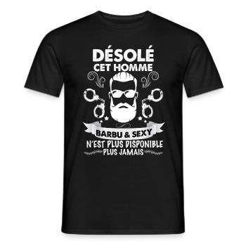 Momme barbu et sexy - T-shirt homme - noir - Devant - AI Model Male 178 light (178cm)
