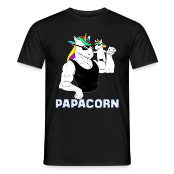 Dad Unicorn Humor Papcorn Gift Father's Day - Men's T-Shirt - black - Front - AI Model Male 178 light (178cm)