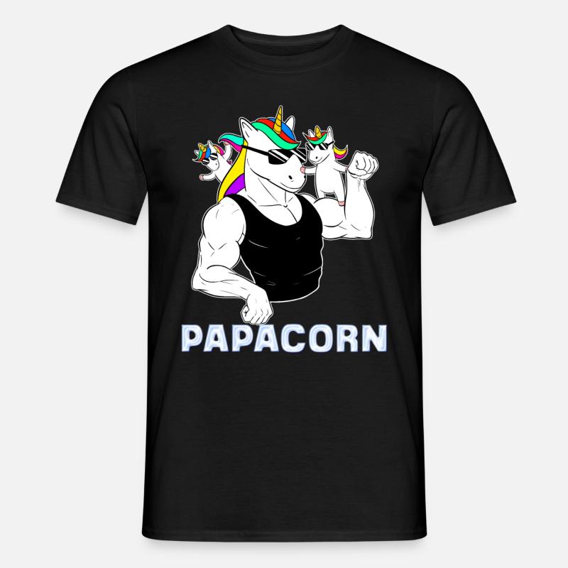 Papa Vatertagsgeschenk Papcorn - Männer T-Shirt - Schwarz