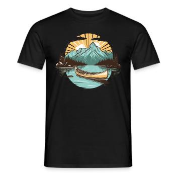 Canoe Canadian Boat Outfit pour les canoéistes pagayeurs - T-shirt homme - noir - Devant - AI Model Male 178 light (178cm)