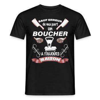 Un boucher a toujours raison Cadeau Homme - T-shirt homme - noir - Devant - AI Model Male 178 light (178cm)
