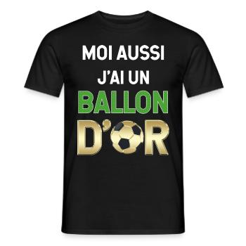 Foot Ballon d'or Cadeau Humour Homme Et Enfant - T-shirt homme - noir - Devant - AI Model Male 178 light (178cm)