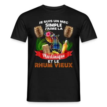 La Martinique Rhum Vieux Madras Vacances Homme - T-shirt homme - noir - Devant - AI Model Male 178 light (178cm)