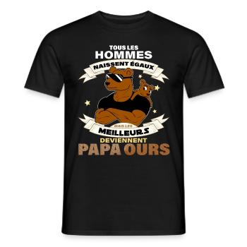 Mon Papa Ours A Du Style - T-shirt homme - noir - Devant - AI Model Male 178 light (178cm)