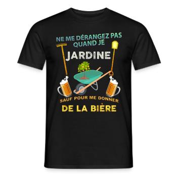 Jardin Biere Cadeau Apéro Jardinier Pour Homme - T-shirt homme - noir - Devant - AI Model Male 178 light (178cm)