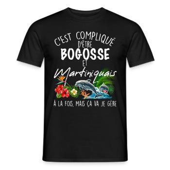 Martinique Homme Bogosse Gift Papa Tonton - Men's T-Shirt - black - Front - AI Model Male 178 light (178cm)
