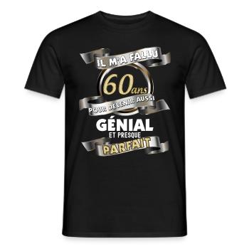 Geburtstag 60 Jahre Mann Perfekter Vater - Männer T-Shirt - Schwarz - Vorne - AI Model Male 178 light (178cm)