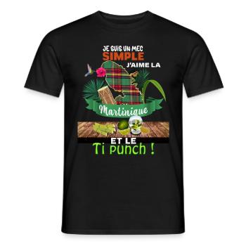 Martinique unter der Sonne der Antillen Ti-Punch - Männer T-Shirt - Schwarz - Vorne - AI Model Male 178 light (178cm)