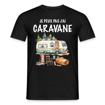 Caravane Homme Femme Papy Mamie Camping - T-shirt homme - noir - Devant - AI Model Male 178 light (178cm)