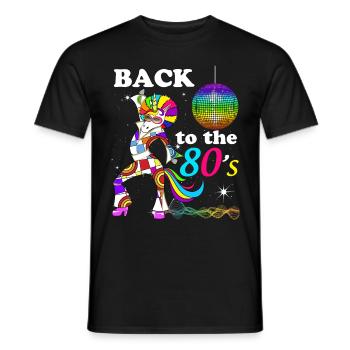 Génération Années 80 Vintage Licorne - T-shirt homme - noir - Devant - AI Model Male 178 light (178cm)