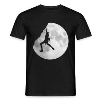 Escalade Homme Lune Grimpeur Alpinisme - T-shirt homme - noir - Devant - AI Model Male 178 light (178cm)