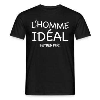 The Ideal Man Is Already Taken in Love - Men's T-Shirt - black - Front - AI Model Male 178 light (178cm)